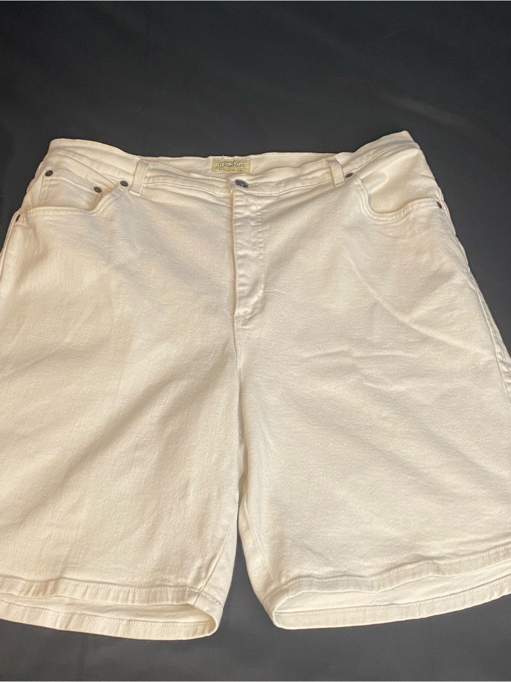 Womans Shorts by St. Johns Bay Size 20W. White Denim Shorts 96% Cotton